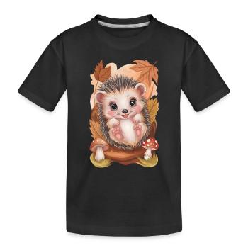 Adorable bébé hérisson - T-shirt bio Premium Enfant - noir - Devant