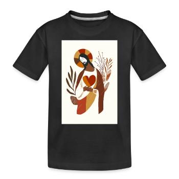 Jesus Canvas Print, Digital Download, Neutrals - Kids' Premium Organic T-Shirt - black - Front