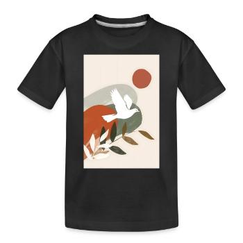 Boho Dove Wandkunst, Digitaler Download, Moderner - Kinder Premium Bio T-Shirt - Schwarz - Vorne