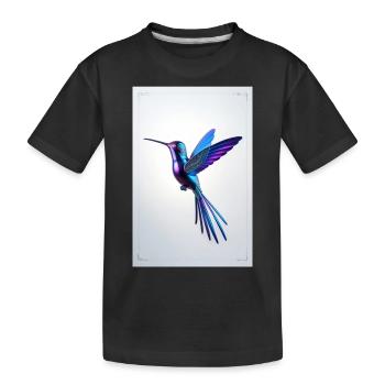 Un colibri majestueux sculpté dans un - T-shirt bio Premium Enfant - noir - Devant