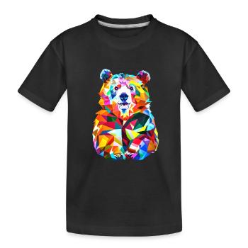 Polygon Bear - Kids' Premium Organic T-Shirt - black - Front