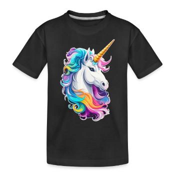 Licorne colorée - T-shirt bio Premium Enfant - noir - Devant