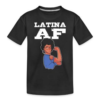 Afro Latina - Kids' Premium Organic T-Shirt - black - Front
