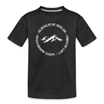 Glückliche Seelen, frische Luft, weite Aussichten - Kinder Premium Bio T-Shirt - Schwarz - Vorne