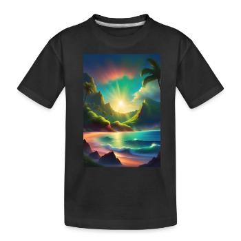 Lagon à Tahiti - T-shirt bio Premium Enfant - noir - Devant