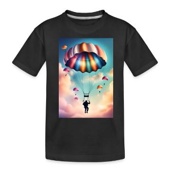 Colorful parachute - Kids' Premium Organic T-Shirt - black - Front