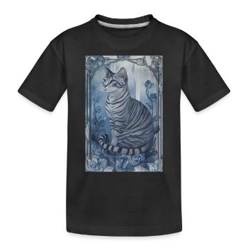 jayfeather häherfeder schöne getigerte Katze grau - Kinder Premium Bio T-Shirt - Schwarz - Vorne
