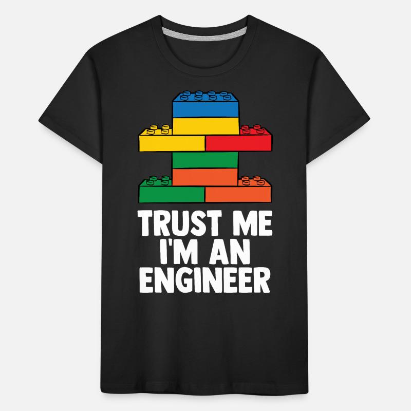 Constructeur de briques Jouets Blocs Blocs de serrage Briques T-shirt bio Premium Enfant