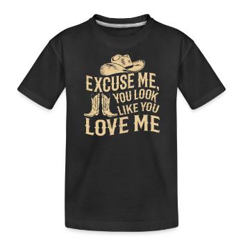 Entschuldigung, du siehst aus, als würdest du mich lieben - Kinder Premium Bio T-Shirt - Schwarz - Vorne