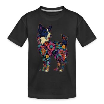Border Collie - Kinder Premium Bio T-Shirt - Schwarz - Vorne
