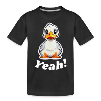 Yeah said by the Duck - Kids' Premium Organic T-Shirt - black - Front