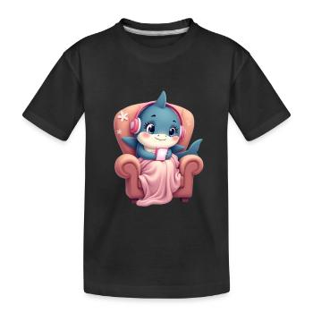 Teenage shark - Kids' Premium Organic T-Shirt - black - Front