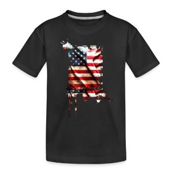 bad usa - Kinder Premium Bio T-Shirt - Schwarz - Vorne