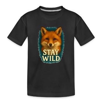 Stay Wild - Cool Fox - Kids' Premium Organic T-Shirt - black - Front