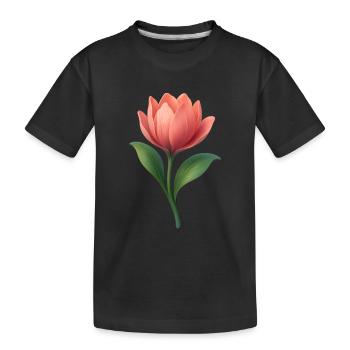 Beautiful flower - Kids' Premium Organic T-Shirt - black - Front