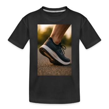 Laufen - Mittlerer Schritt - Kinder Premium Bio T-Shirt - Schwarz - Vorne