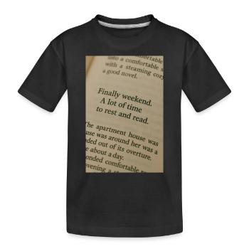 Page dans le livre - Enfin le week-end - T-shirt bio Premium Enfant - noir - Devant