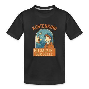 Kuestenkind- mit Salz in der Seele - Kinder Premium Bio T-Shirt - Schwarz - Vorne