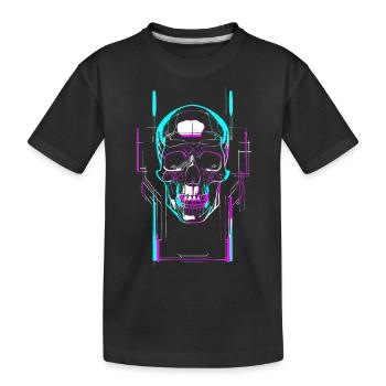 Futuristic skull - Kids' Premium Organic T-Shirt - black - Front