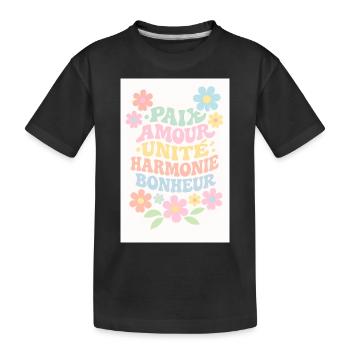 Peace and happiness - T-shirt bio Premium Enfant - noir - Devant