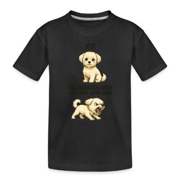 Ich vs. Ich bei Hundebegegnung - Kinder Premium Bio T-Shirt - Schwarz - Vorne