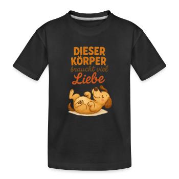 hundeliebe - Kinder Premium Bio T-Shirt - Schwarz - Vorne