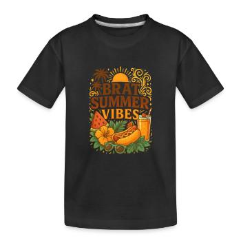 Brat Summer Vibes - Retro Aesthetic Meets Gen Z - Kids' Premium Organic T-Shirt - black - Front