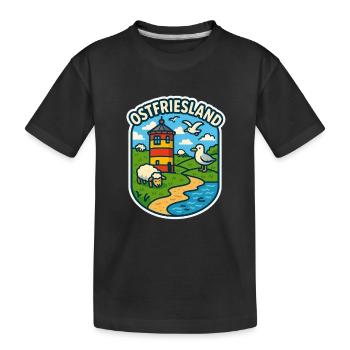 Ostfriesland - Kinder Premium Bio T-Shirt - Schwarz - Vorne