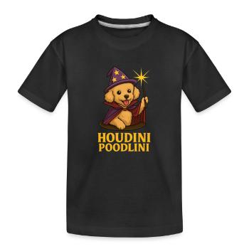 kleiner Zauber Pudel - Kinder Premium Bio T-Shirt - Schwarz - Vorne