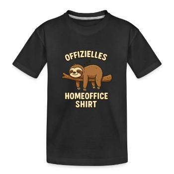 Sloth Home Office Office - Kids' Premium Organic T-Shirt - black - Front