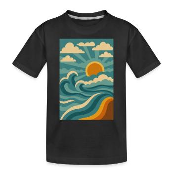 Wellen der Nostalgie - Kinder Premium Bio T-Shirt - Schwarz - Vorne