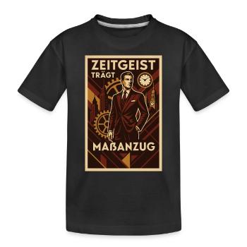 Gentleman Look 1930's Zeitgeist Wears Custom Made Suit - Kids' Premium Organic T-Shirt - black - Front