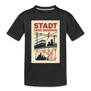 City Under Voltage Subway Lightning Current Metropolis - Kids' Premium Organic T-Shirt - black - Front