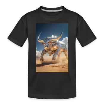 Chrome Bull Power Charge - Kids' Premium Organic T-Shirt - black - Front