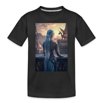 Reine Dragon au coucher du soleil - T-shirt bio Premium Enfant - noir - Devant