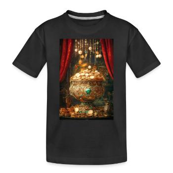 Königlicher Schatz quillt über - Kinder Premium Bio T-Shirt - Schwarz - Vorne