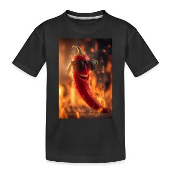 M. Chili apporte la chaleur - T-shirt bio Premium Enfant - noir - Devant