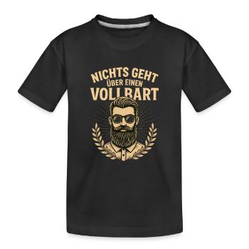 Nichts geht ueber einen Vollbart - Kinder Premium Bio T-Shirt - Schwarz - Vorne