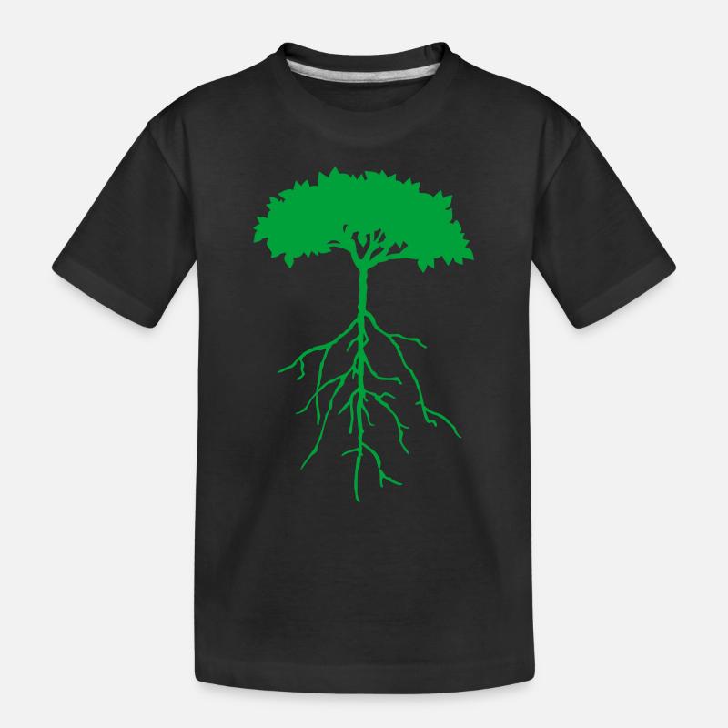 root tree - Kids' Premium Organic T-Shirt - black