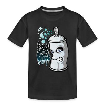 Spray und Graffiti - Kinder Premium Bio T-Shirt - Schwarz - Vorne