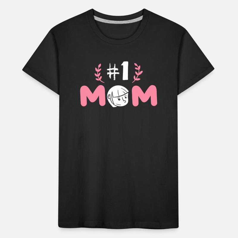 #1 Mom Mutter Muttertag Liebe Geschenk Idee Kinder Premium Bio T-Shirt
