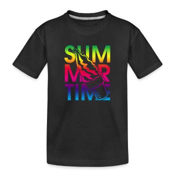 Glace à l'heure d'été - T-shirt bio Premium Enfant - noir - Devant