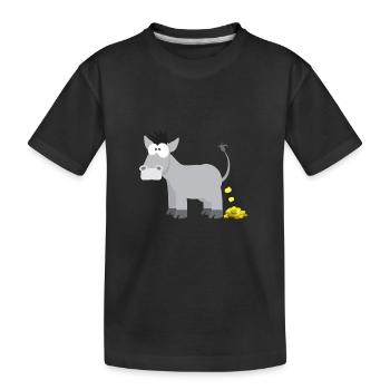Kindermotiv Esel Tiershirt Geschenkidee Goldesel - Kinder Premium Bio T-Shirt - Schwarz - Vorne