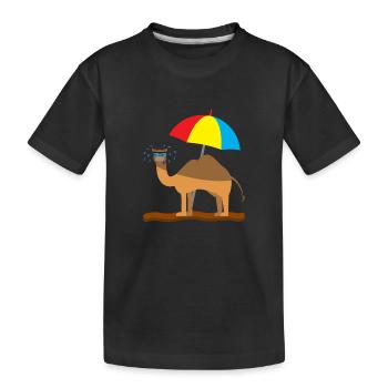 Kindershirt Kamel Kindermotiv schwitzendes Kamel - Kinder Premium Bio T-Shirt - Schwarz - Vorne