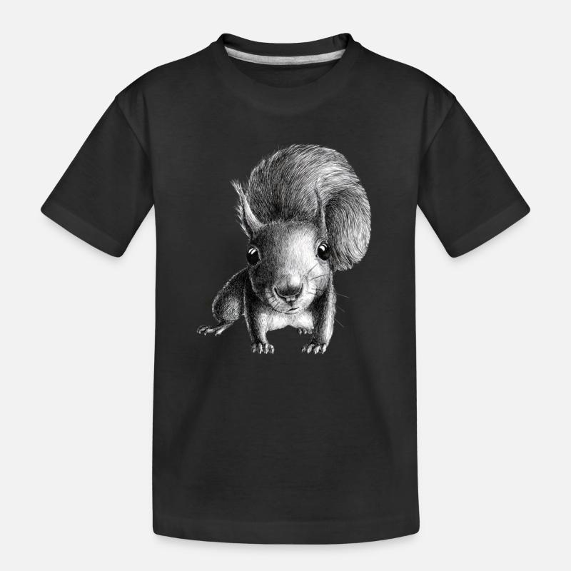Eichhörnchen - Kinder Premium Bio T-Shirt - Schwarz