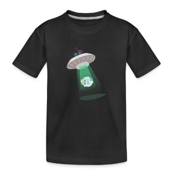 Alien abduction - Kids' Premium Organic T-Shirt - black - Front