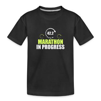 Marathon - Kids' Premium Organic T-Shirt - black - Front