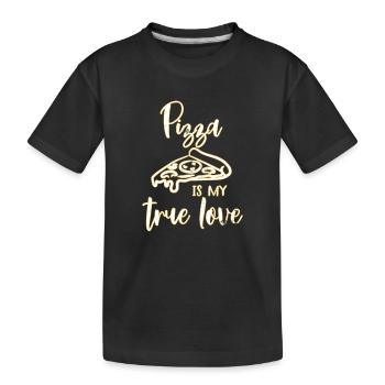 Pizza - Kinder Premium Bio T-Shirt - Schwarz - Vorne