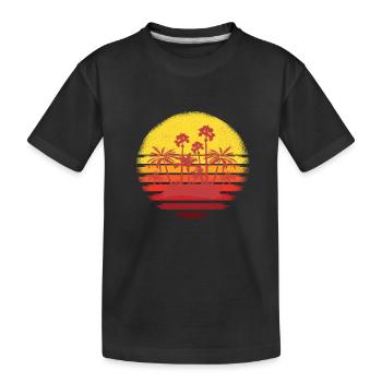 Coucher de soleil romantique - T-shirt bio Premium Enfant - noir - Devant