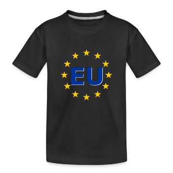 EU symbol in the star ring - Kids' Premium Organic T-Shirt - black - Front